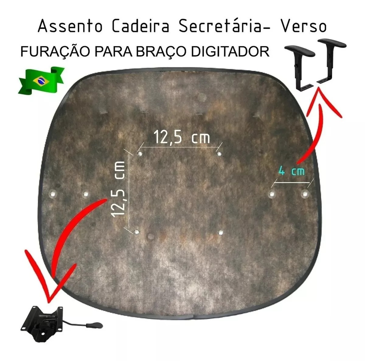 Assento estofado para cadeira de escritorio com espuma injetada