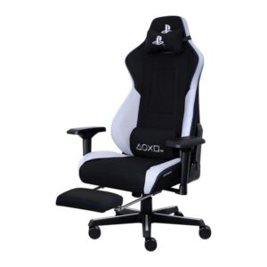 Cadeira Gamer PlayStation Branca com apoio de cabeça e almofadas