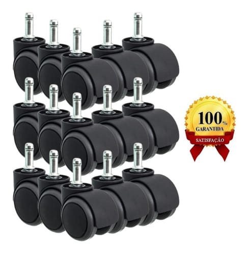 Rodízio de Cadeira Escritório IND 15 Unidades Semi Silicone Anti Risco