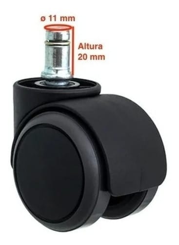 Rodízio de Cadeira Escritório IND 15 Unidades Semi Silicone Anti Risco