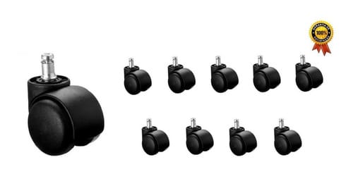 Kit 10x Rodízios Giratórios 50mm para Cadeiras de Escritório | Cadeira Escritório IND