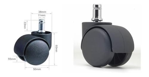 Kit 10x Rodízios Giratórios 50mm para Cadeiras de Escritório | Cadeira Escritório IND