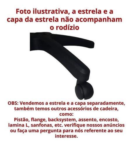 Kit 10x Rodízios Giratórios 50mm para Cadeiras de Escritório | Cadeira Escritório IND