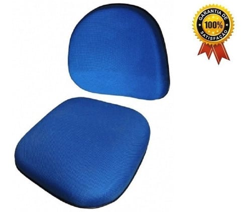 Conjunto Assento e Encosto Cadeira Executiva Tecido Azul