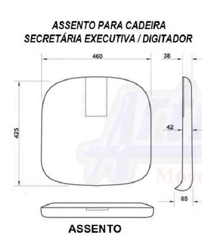 Conjunto Assento e Encosto Cadeira Executiva Tecido Azul