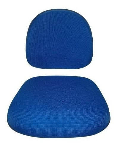 Conjunto Assento e Encosto Cadeira Executiva Tecido Azul