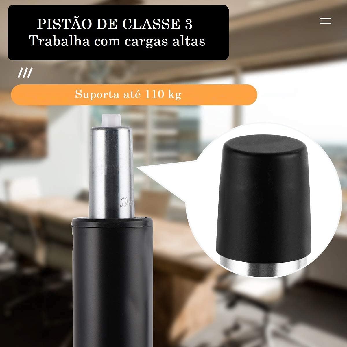 Pistão a Gás Classe 3 Universal para Cadeira Escritório Gamer - 150kg