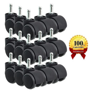 Rodízios de cadeira em semi silicone, kit com 5 unidades.
