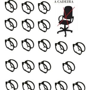 Imagem do Kit 02 Cadeiras Escritório Job L02 Fixa Crepe Preto.