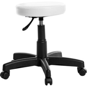 Cadeira Mocho Ergonômica Branco com base cinza