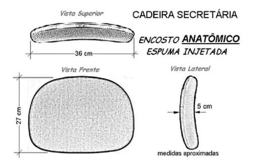 Conjunto Assento E Encosto Para Cadeira Secretária Em Tecido