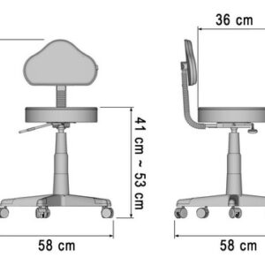 Cadeira Mocho Estética Ajustável 1604 Plus Fit com encosto ergonômico