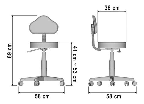 Cadeira Mocho Estética Ajustável 1604 Plus Fit | Cadeira Escritório IND