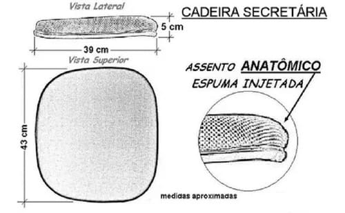 Conjunto Assento E Encosto Para Cadeira Secretaria