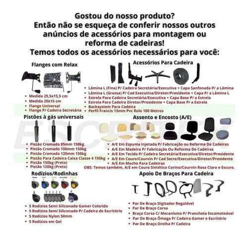 Kit Estrela Arcada Cadeira Secretária/executiva Rodinhas Gel
