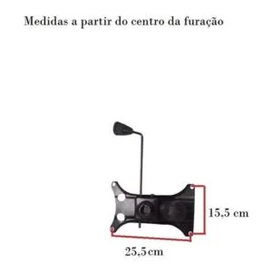 Base Estrela Arcada de 25,5 cm para cadeira de escritório.