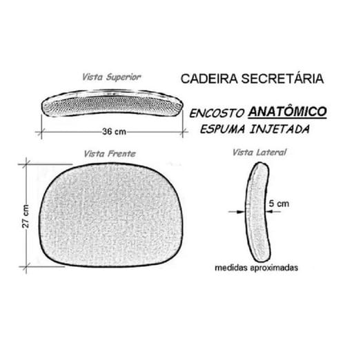 Conjunto Assento E Encosto Para Cadeira Secretária Em Tecido