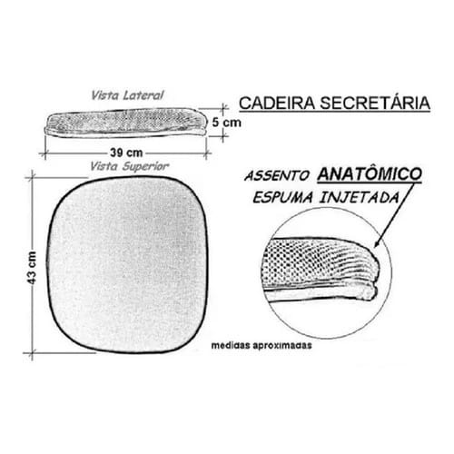 Conjunto Assento E Encosto Para Cadeira Secretária Em Tecido