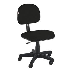 Cadeira Secretária Giratória Preta com base em nylon.