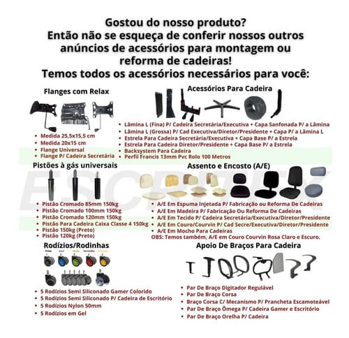 Par Apoio Para Braço De Cadeira Escritório A Pronta Entrega
