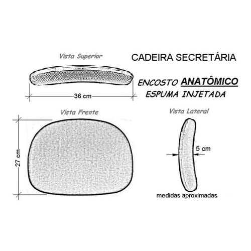Conjunto Assento E Encosto Para Cadeira Secretaria