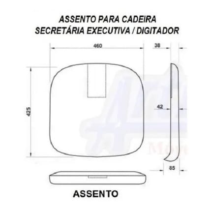 Conjunto Assentos Cadeira Executiva Tecido Preto - Kit 6 | Cadeira Escritório IND