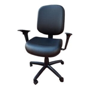 Cadeira de Escritório Ergonômica com Costura Qualiflex Couro Preto
