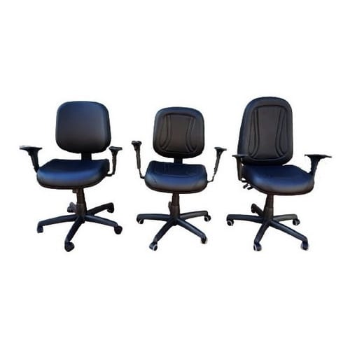 Cadeira De Couro P/ Escritório Executiva Back System Com Costura
