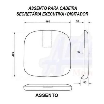 Assento e Encosto para Cadeira Executiva Tecido | Cadeira Escritório IND