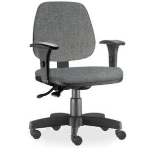 Cadeira Gamer Diretor Ergonomica Cinza com braços ajustáveis e base giratória.