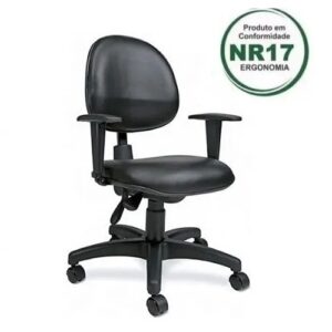 Cadeira ergonomica para escritorio com ajuste lombar e bracos regulaveis