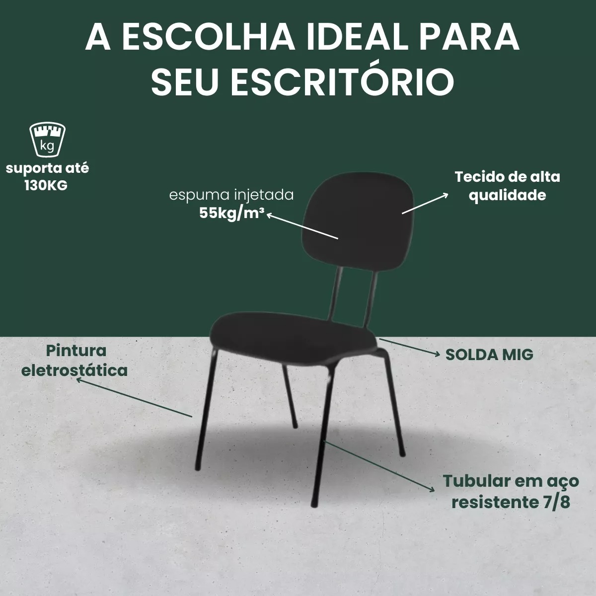 Cadeira Secretária Pé Palito Azul e Preto - Conforto e Estilo com Qualidade