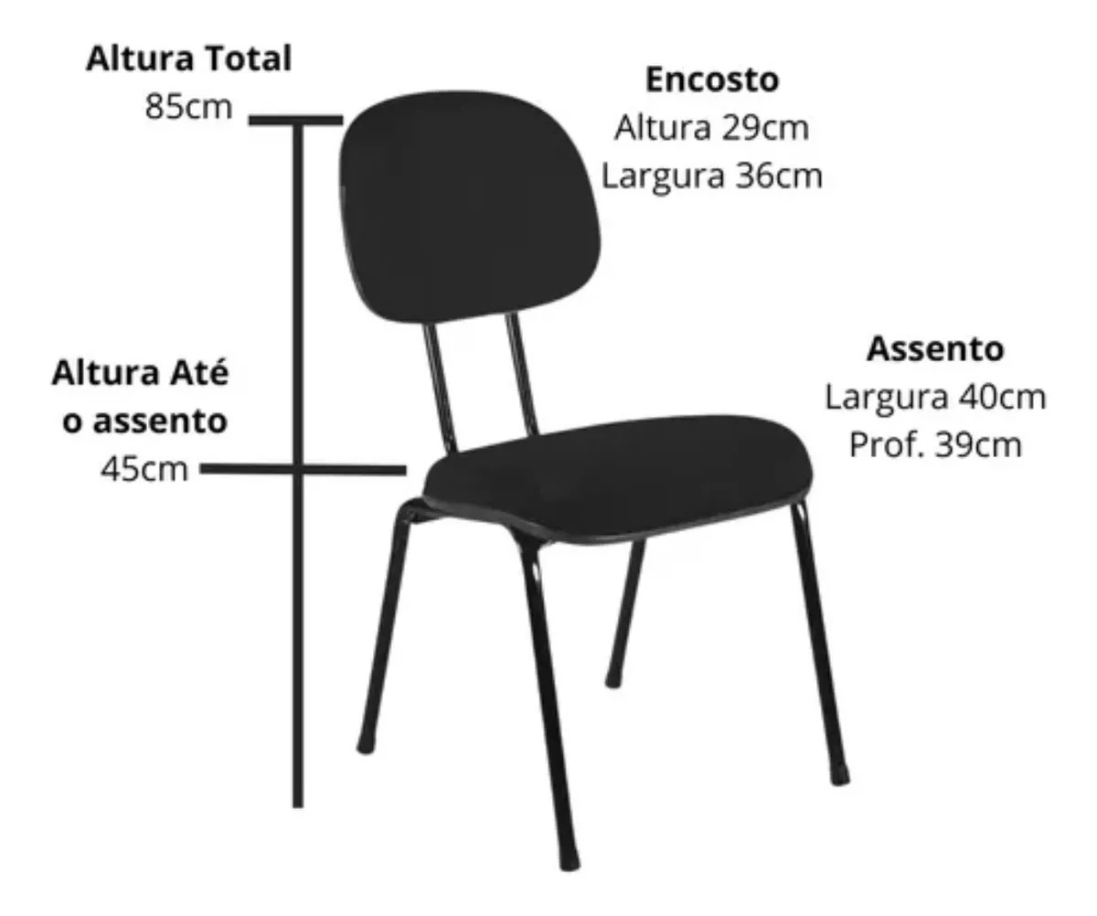 Cadeira Secretária Pé Palito Azul e Preto - Conforto e Estilo com Qualidade