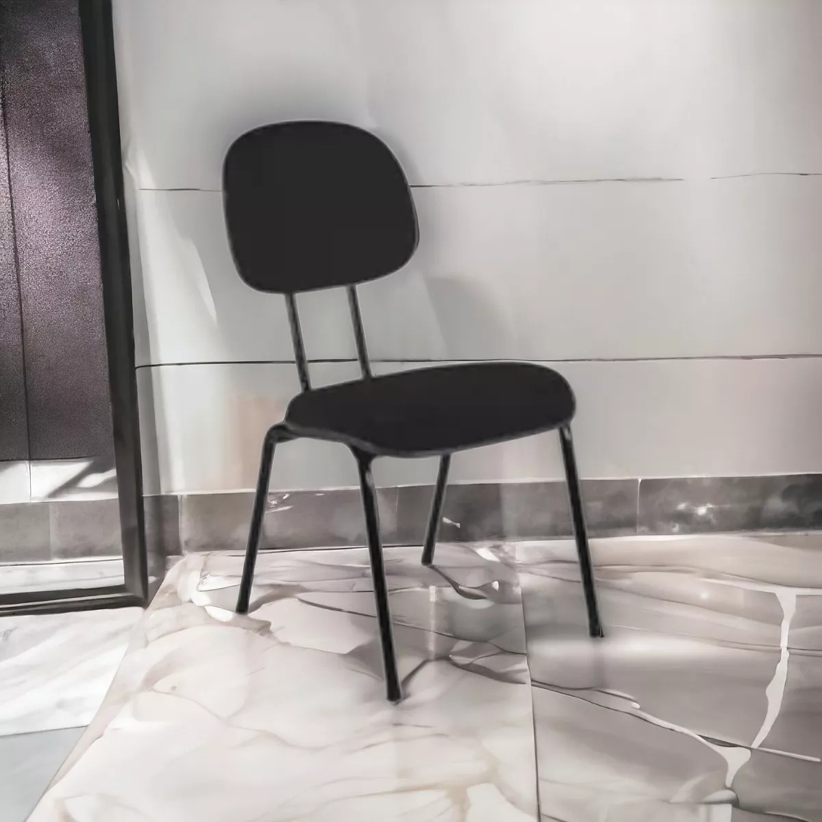 Cadeira Secretária Pé Palito Azul e Preto - Conforto e Estilo com Qualidade