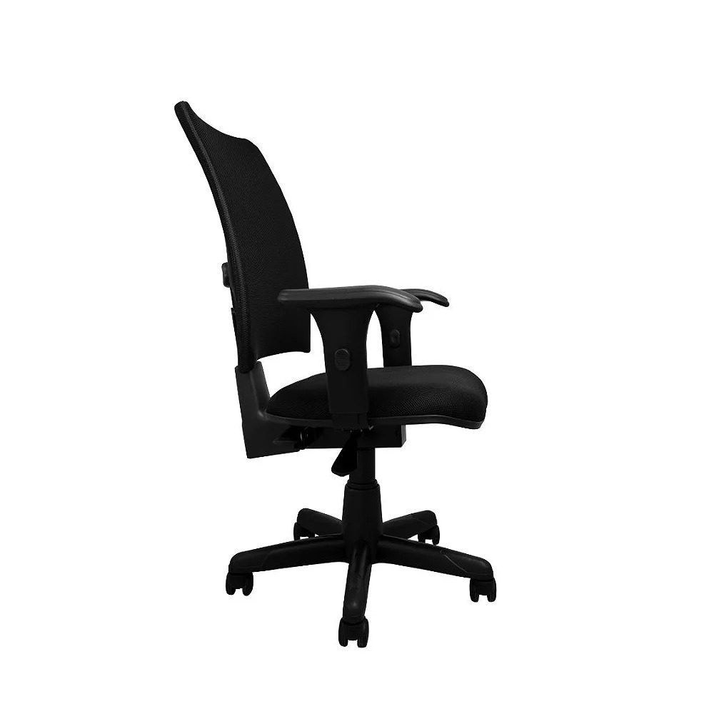 Cadeira Tela Executiva BackSystem NR17 Com Braço Regulável Preta