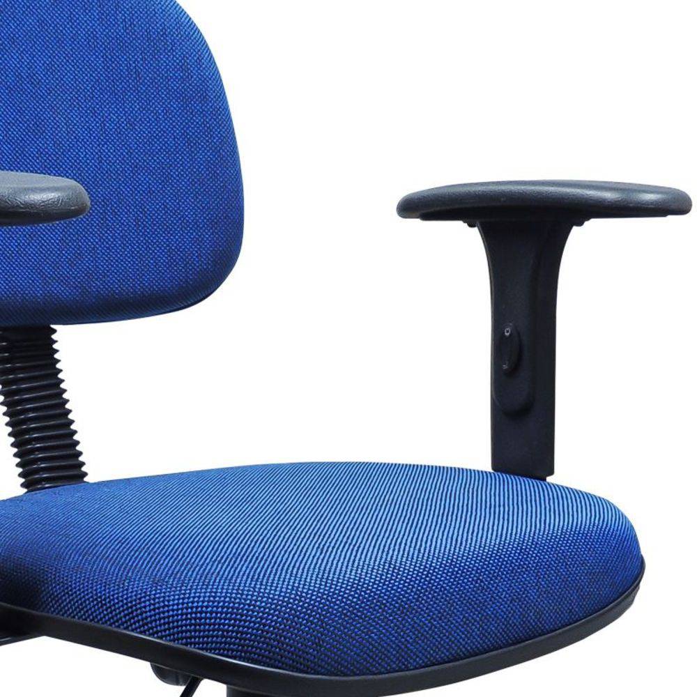 Cadeira Secretária Giratória Com Braços Reguláveis Azul Com Preto