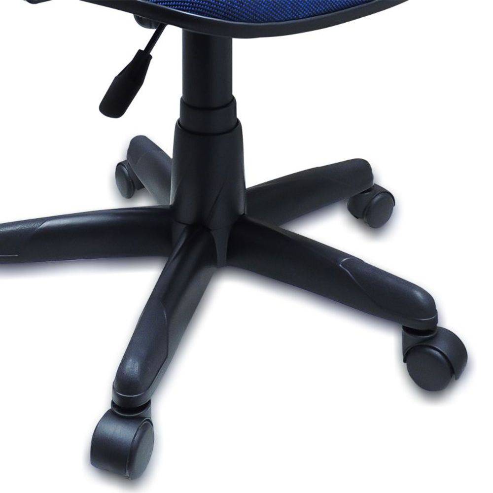 Cadeira Secretária Pé Sky Tecido Azul Com Preto