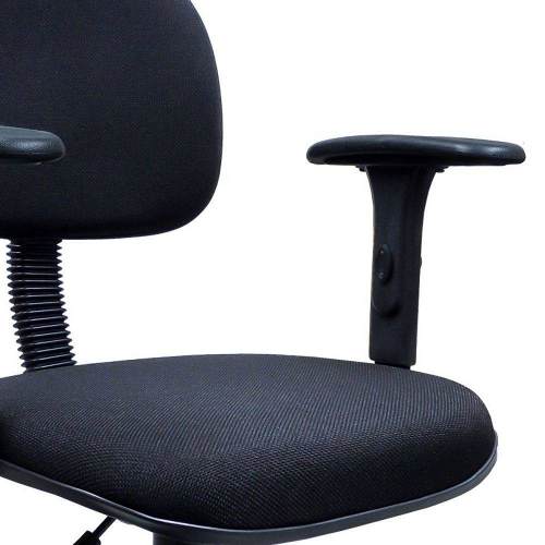 Cadeira Secretária Giratória Com Braços Reguláveis Preta