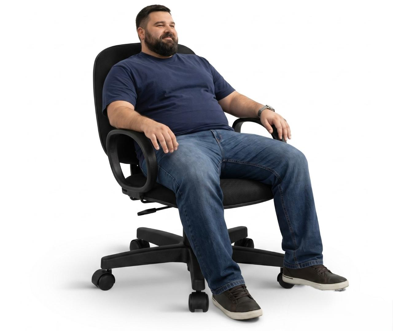 Cadeira Para Escritório Obeso Plus Size Giratória com Relax