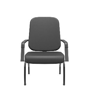 Cadeira Obeso Fixa Operativa Plus Size até 185kg Couro Ecológico - Plaxmetal