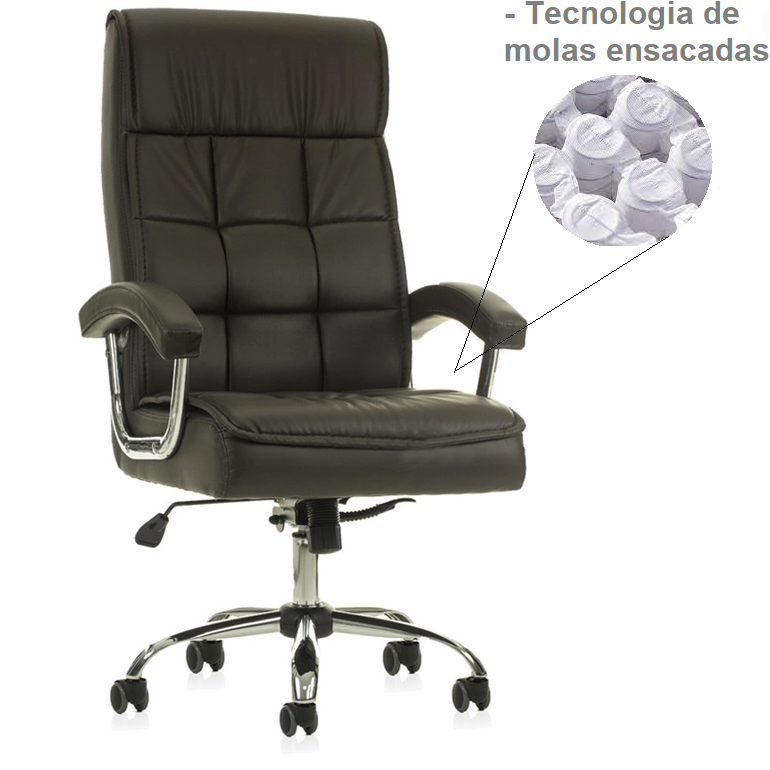 Poltrona Presidente Super Luxo com Mola Ensacadas – 2317