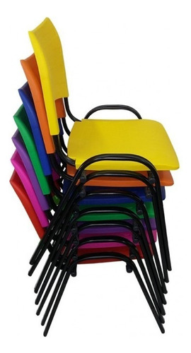 Kit 8 Cadeiras Iso Plástica Empilhavel P/ Lanchonete Igrejas