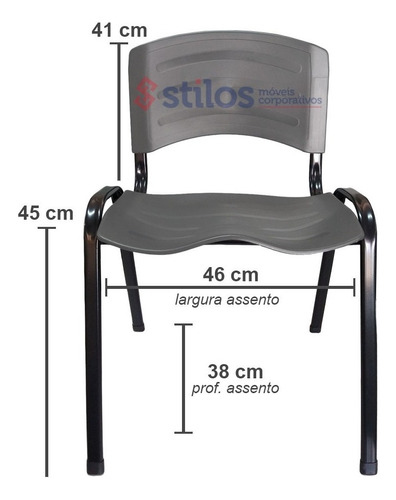 Kit 10 Cadeiras Plastica Iso Empilhável P/ Escola Igrejas