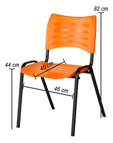 Kit 8 Cadeiras Iso Plástica Empilhavel P/ Lanchonete Igrejas