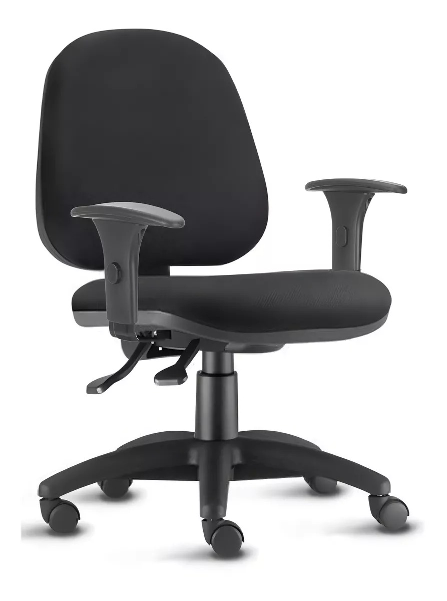 Cadeira De Escritório Diretor NR-17 ABNT Ergonômica Preta Estofado Tecido