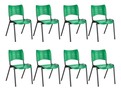 Kit 8 Cadeiras Iso Plástica Empilhavel P/ Lanchonete Igrejas