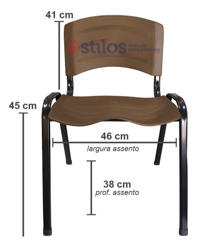 Kit 10 Cadeiras Plastica Iso Empilhável P/ Escola Igrejas