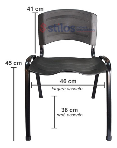 Kit 10 Cadeiras Plastica Iso Empilhável P/ Escola Igrejas