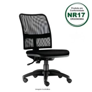 Cadeira ergonomica para escritorio com ajuste lombar e bracos regulaveis