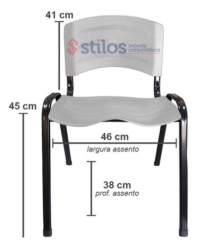 Kit 10 Cadeiras Plastica Iso Empilhável P/ Escola Igrejas